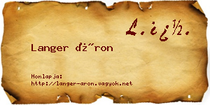 Langer Áron névjegykártya